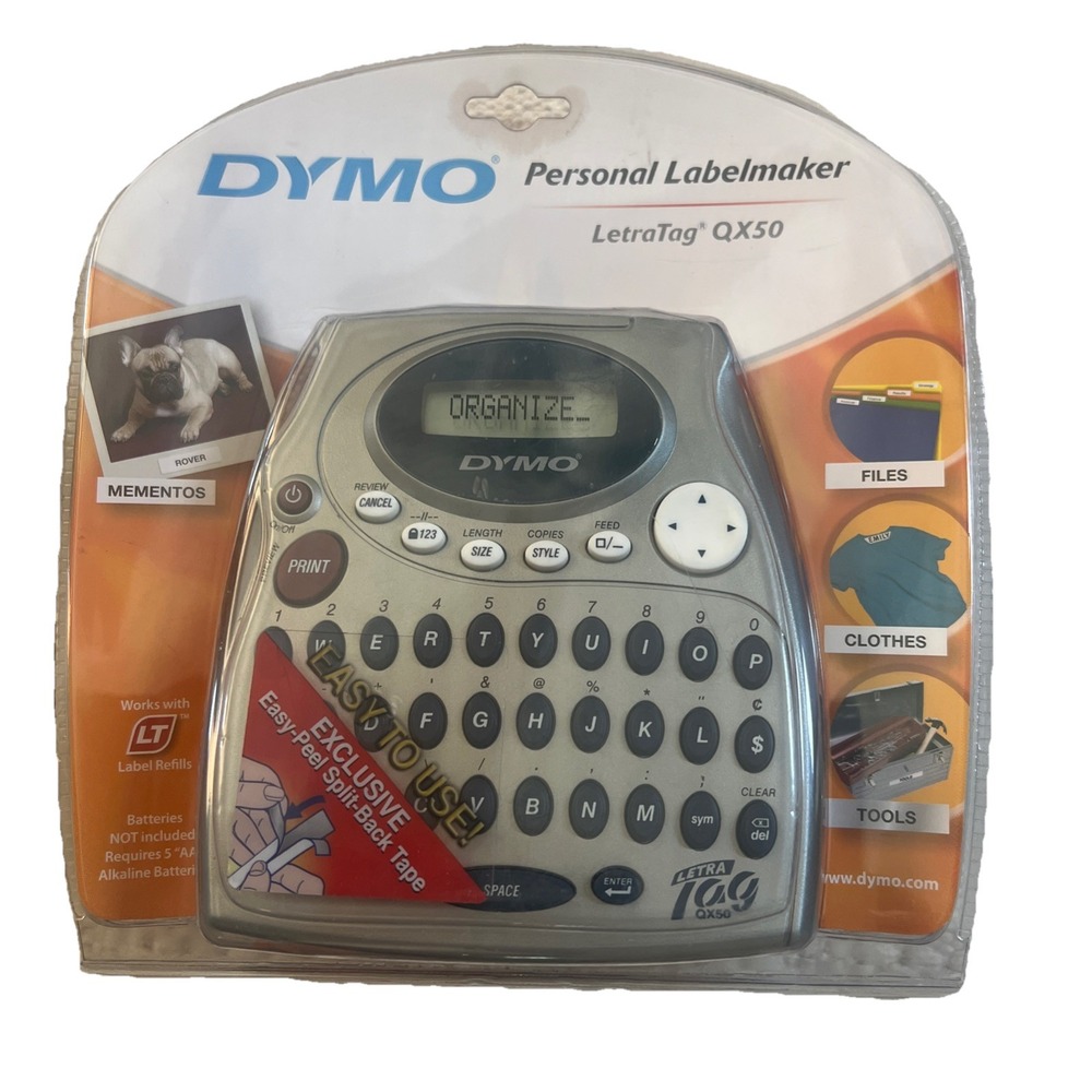 DYMO LetraTag QX50 Label Maker Handheld 1/2" Tape Easy Peel –‎ New Sealed
